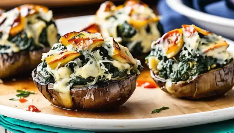 SPINACH ARTICHOKE STUFFED MUSHROOMS