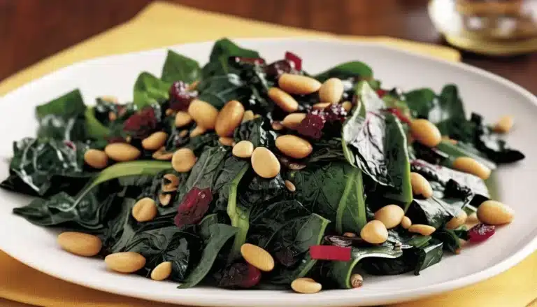 SWISS CHARD WITH RAISINS AND PINE NUTS
