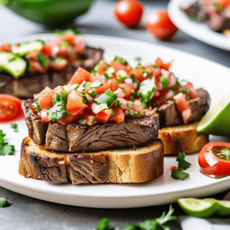 Salsa Steak Garlic Toasts