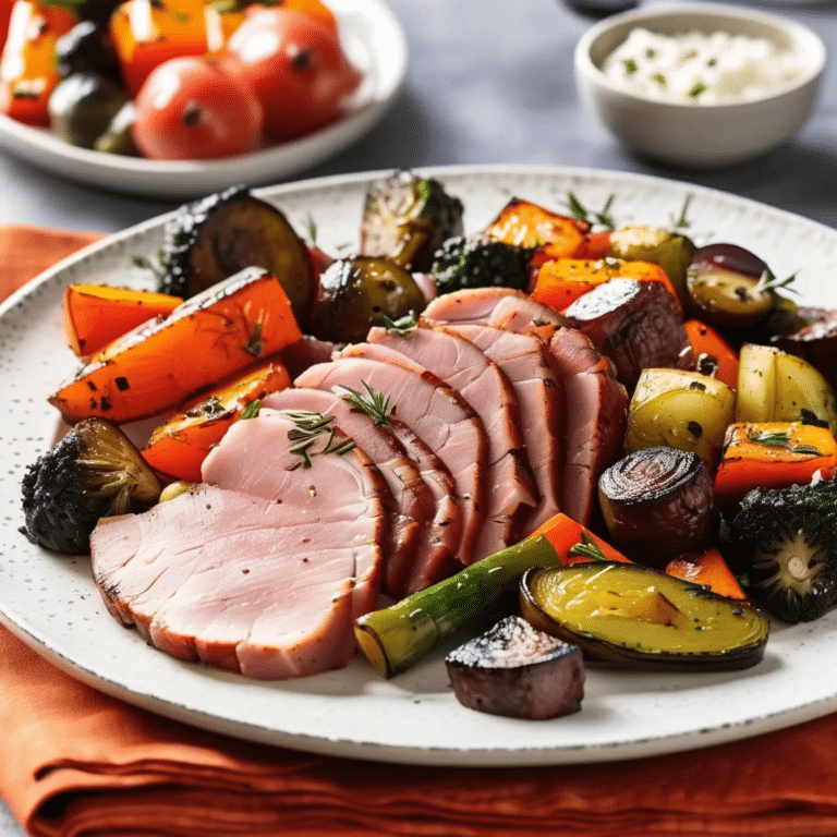 Sliced Ham With Roasted Vegetables