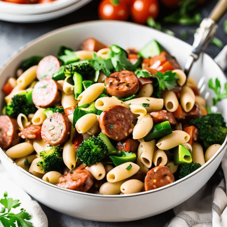 Smoked Sausage, White Bean And Vegetable Pasta