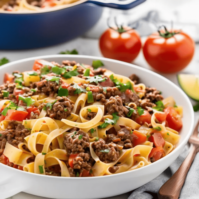 Spanish Noodles And Ground Beef