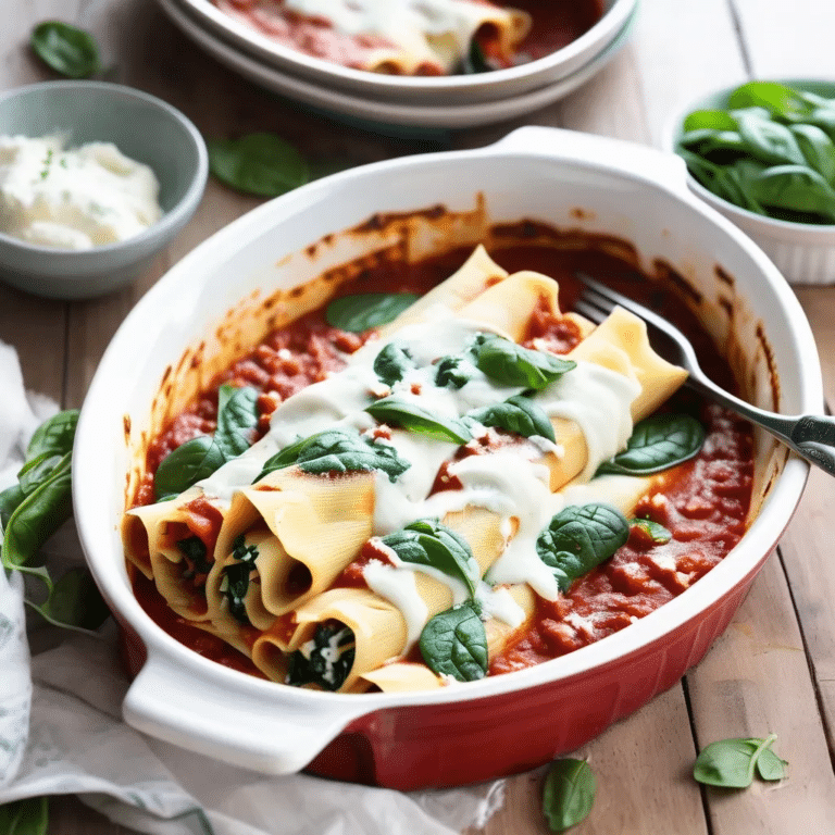 Spinach And Ricotta Manicotti