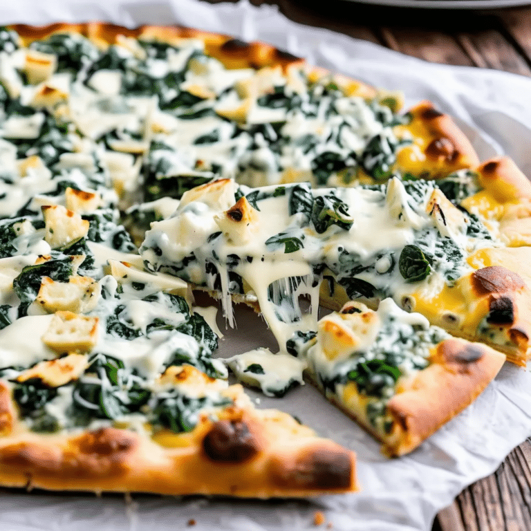 Spinach Artichoke White Cheese Pizza