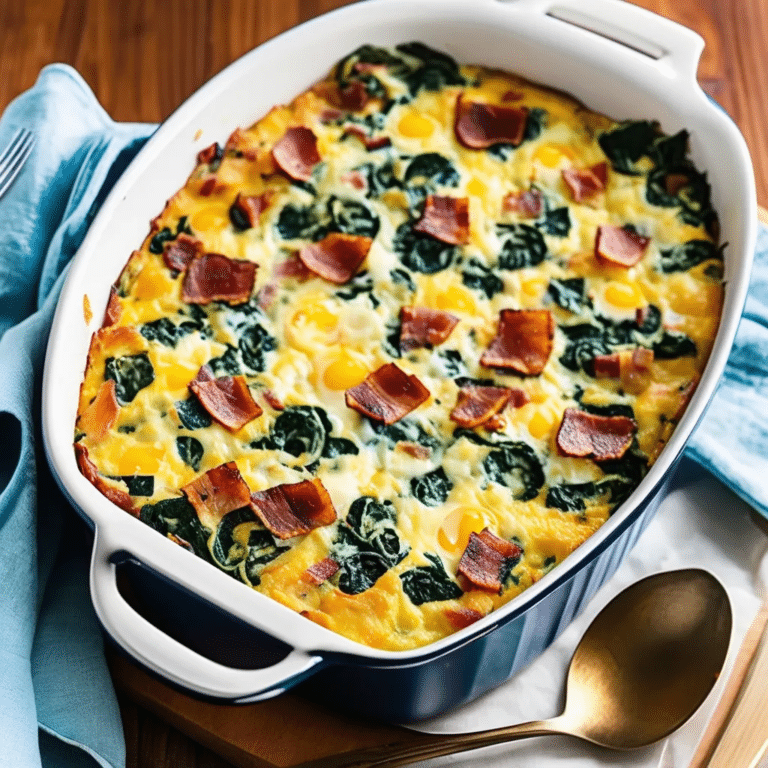 Spinach Bacon Egg Casserole
