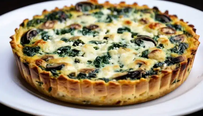 Spinach Mushroom And Feta Crustless Quiche