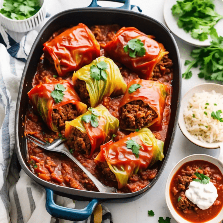 Stuffed Cabbage Rolls With Ground Beef And Rice