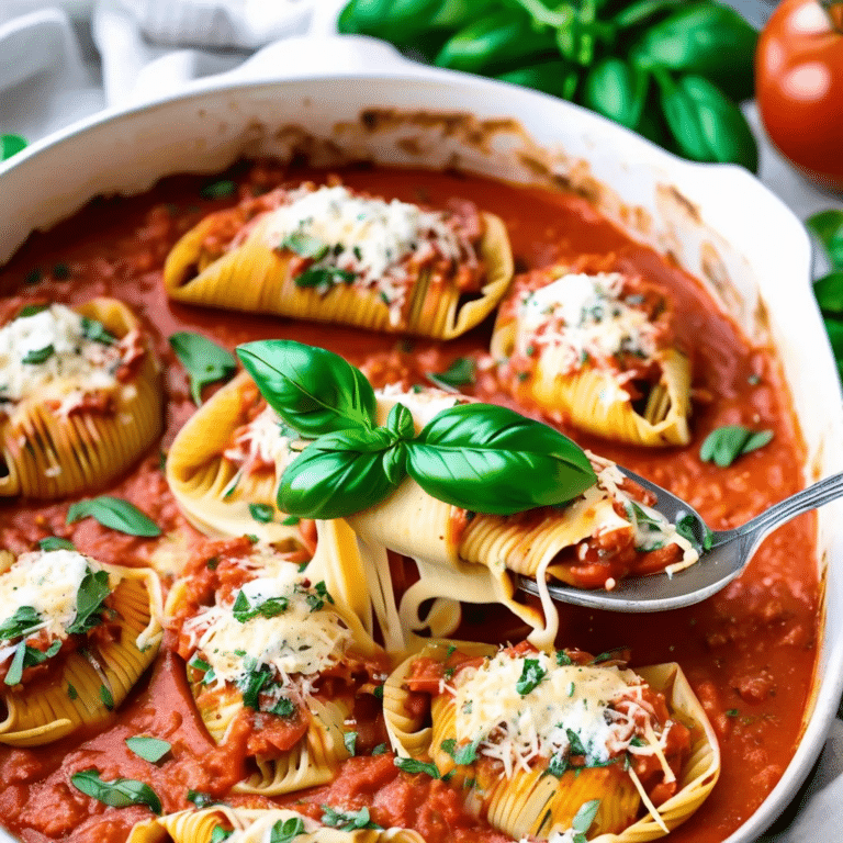Stuffed Creamy Tomato Basil Pasta Shells