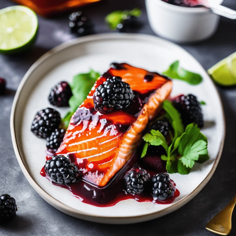 Sweet-Chili Salmon With Blackberries
