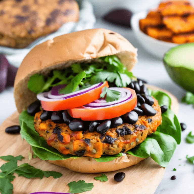 Sweet Potato & Black Bean Veggie Burgers