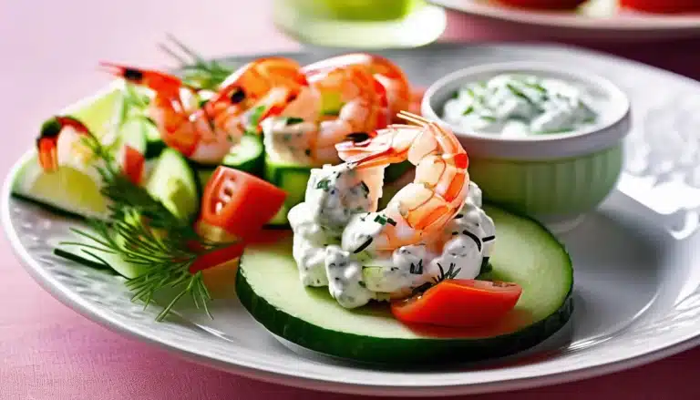 TZATZIKI SHRIMP CUCUMBER ROUNDS
