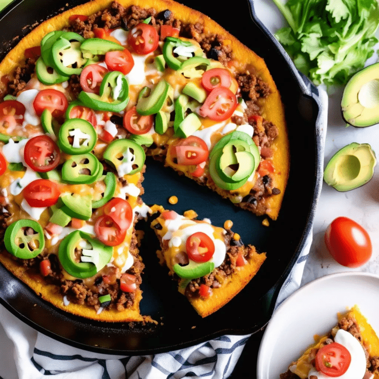 Taco Skillet Pizza With Cornbread Crust