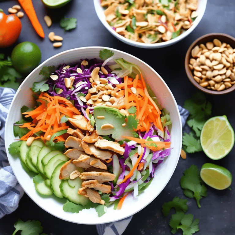 Thai Peanut Chicken Crunch Slaw Salad