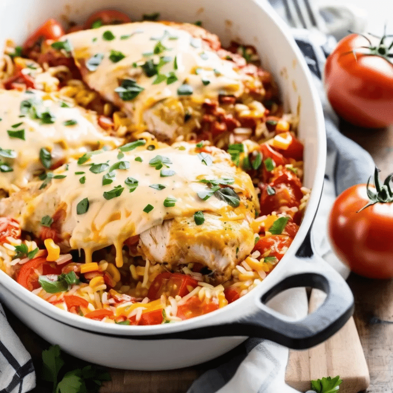 Tomato Cheddar Chicken And Rice Bake