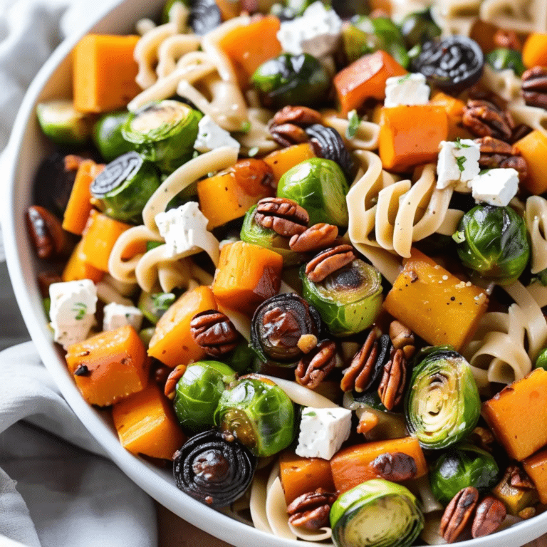 Warm Roasted Fall Vegetable Pasta Salad