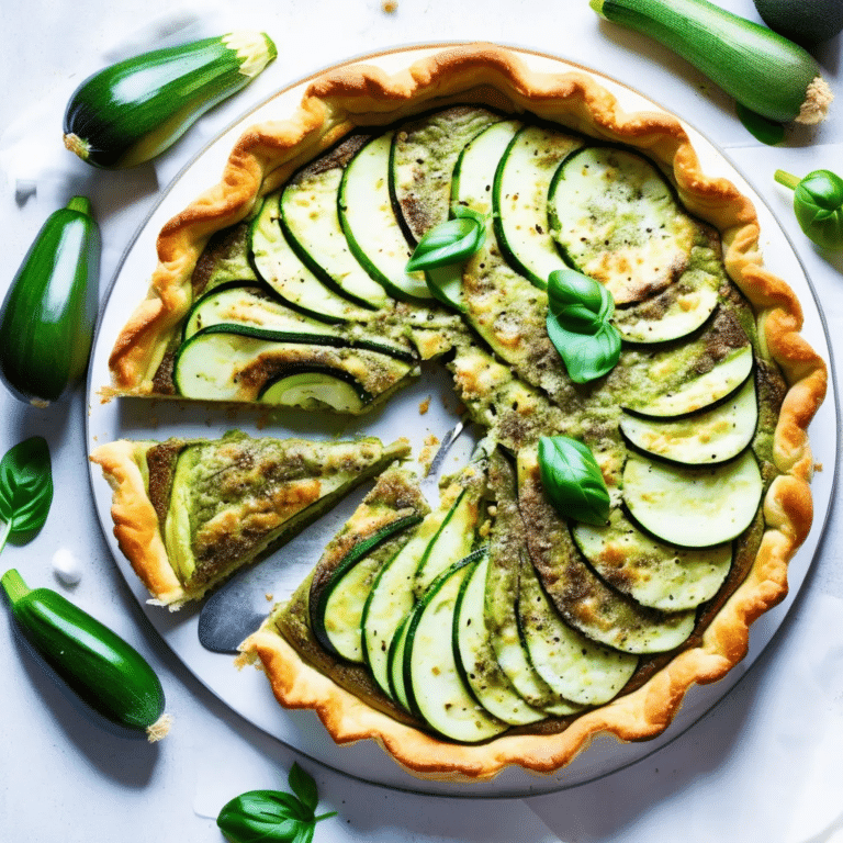 Zucchini Ricotta Pesto Tart