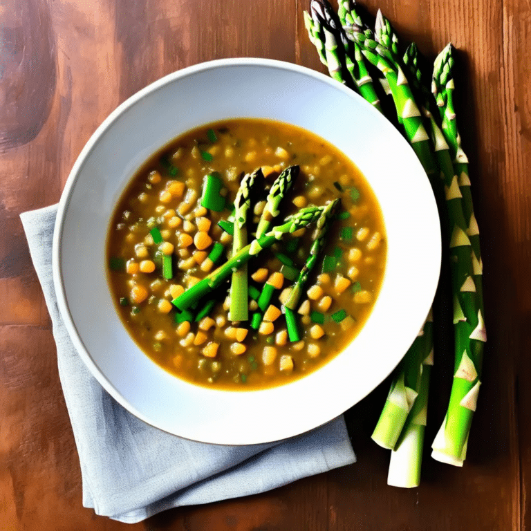 Sweet Lentil Soup With Asparagus Tips